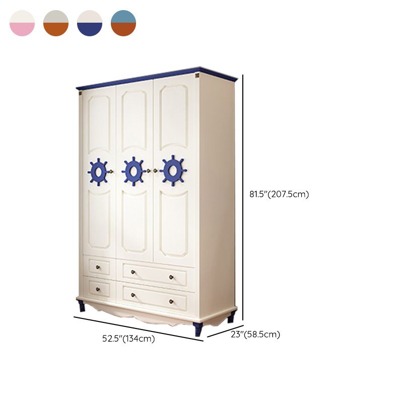 Rectangular Wardrobe Cabinet Nautical Style Home Wooden Wardrobe Closet
