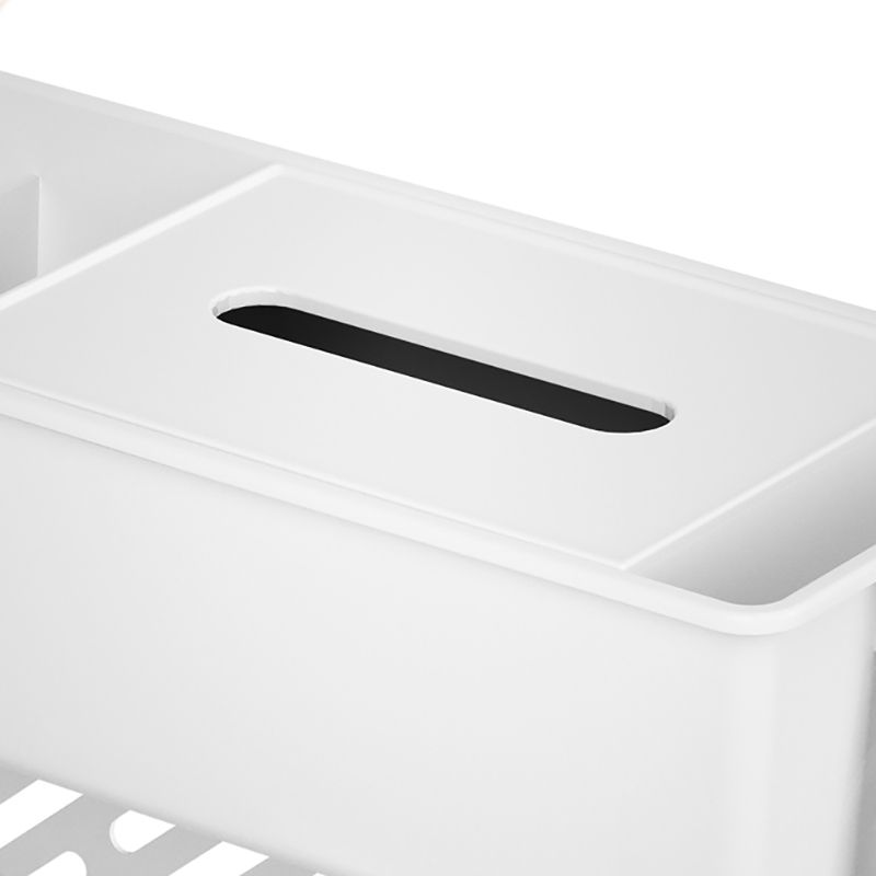 White Contemporary Standard Home Plastic Bookshelf with Wheels