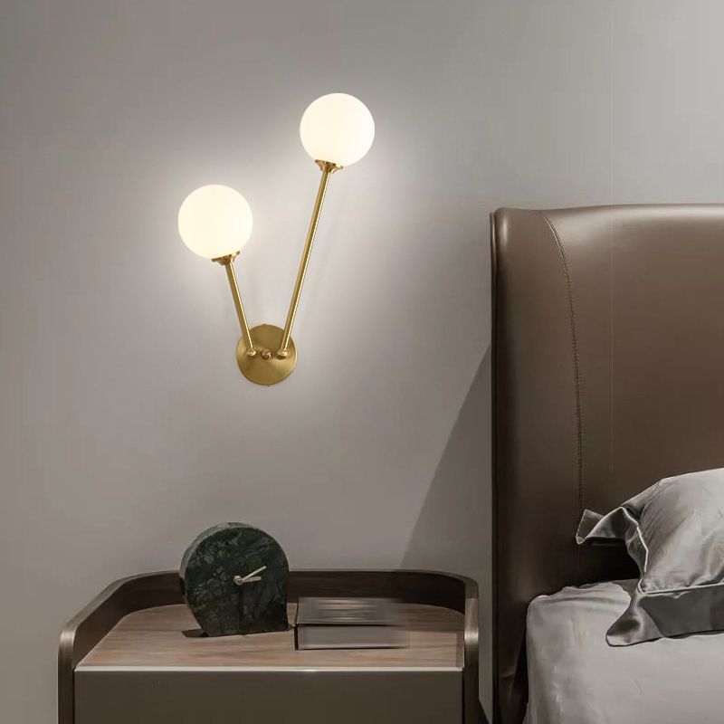 Golden Vanity Lighting Simple Glass Wall Light Sconce for Bathroom
