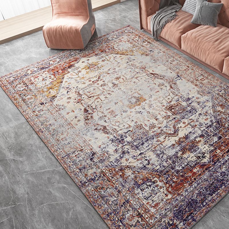 Shabby Chic Decoration Rug Multi-Color Geometric Printed Area Carpet Anti-Slip Backing Pet Friendly Washable Indoor Rug