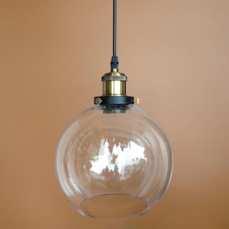 1-Head Glass Pendulum Light Nautical Geometric Shaped Dining Room Suspension Pendant Light