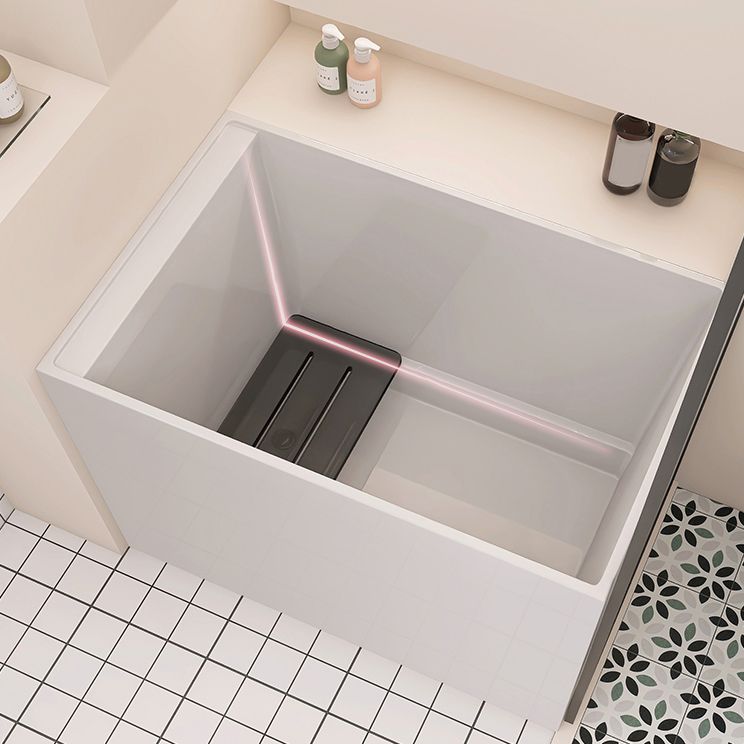 Back to Wall Freestanding Bathtub Modern Rectangular Acrylic Bathtub