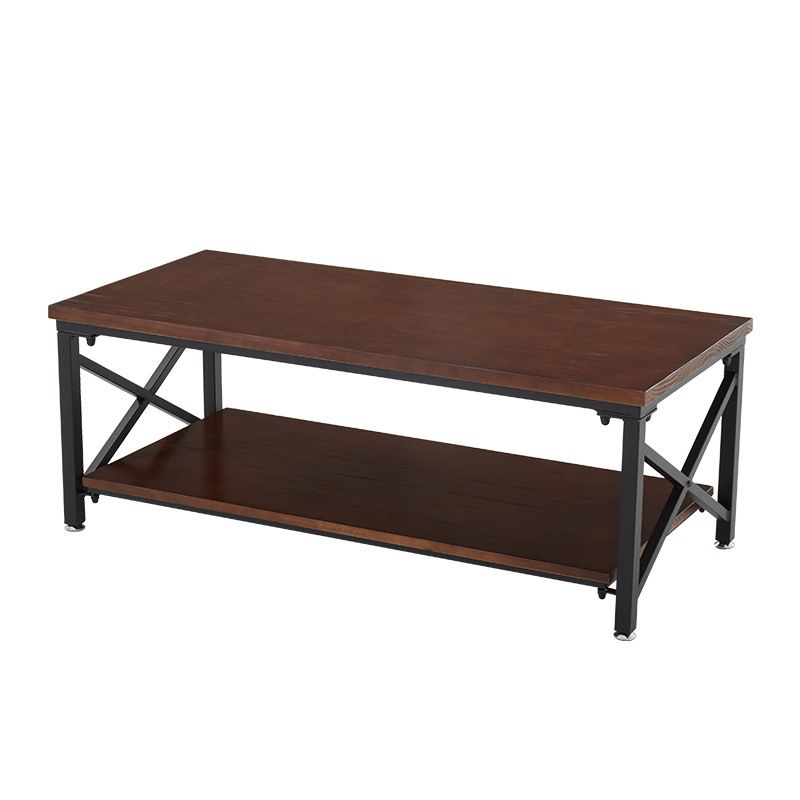 Rectangular Frame Cocktail Table Contemporary Coffee Table with Storage
