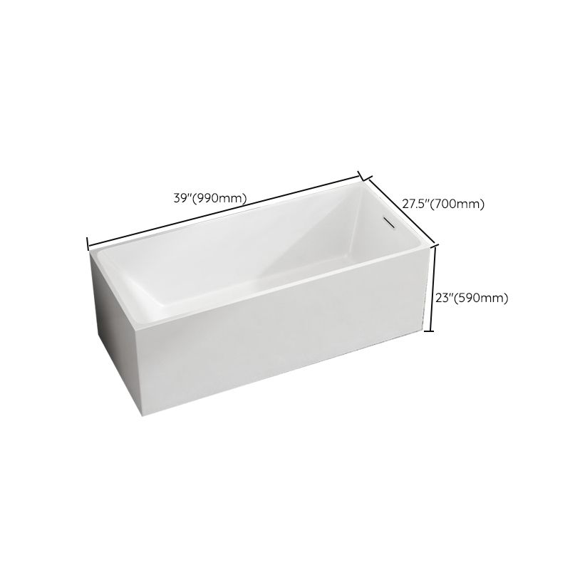 Modern Style Freestanding Bath Tub Stone Bathtub with Overflow Trim
