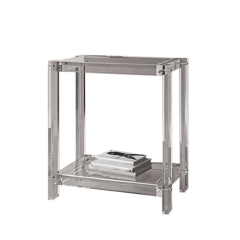 Contemporary Open Back Standard Bookshelf Acrylic Bookcase with Shelves