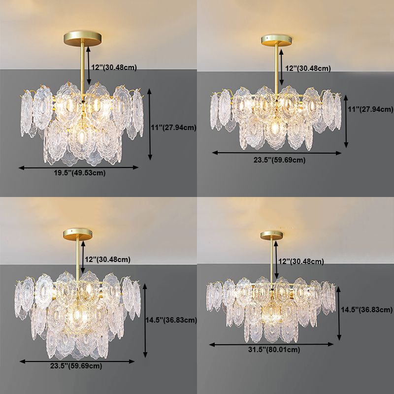 Wheel Shape Chandelier Modern Iron Down Lighting Pendant with Glass Lampshade for Bedroom