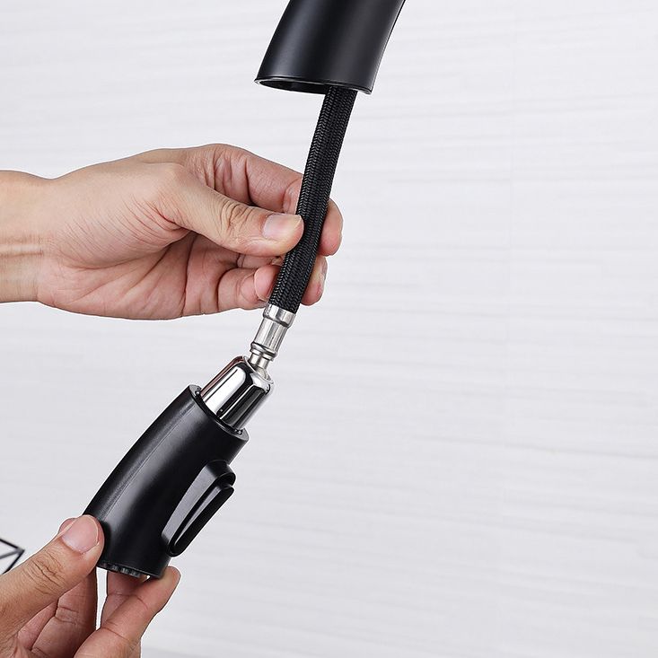 Modern Retractable Kitchen Faucet Stainless Steel Single Handle High Arc Kitchen Faucet