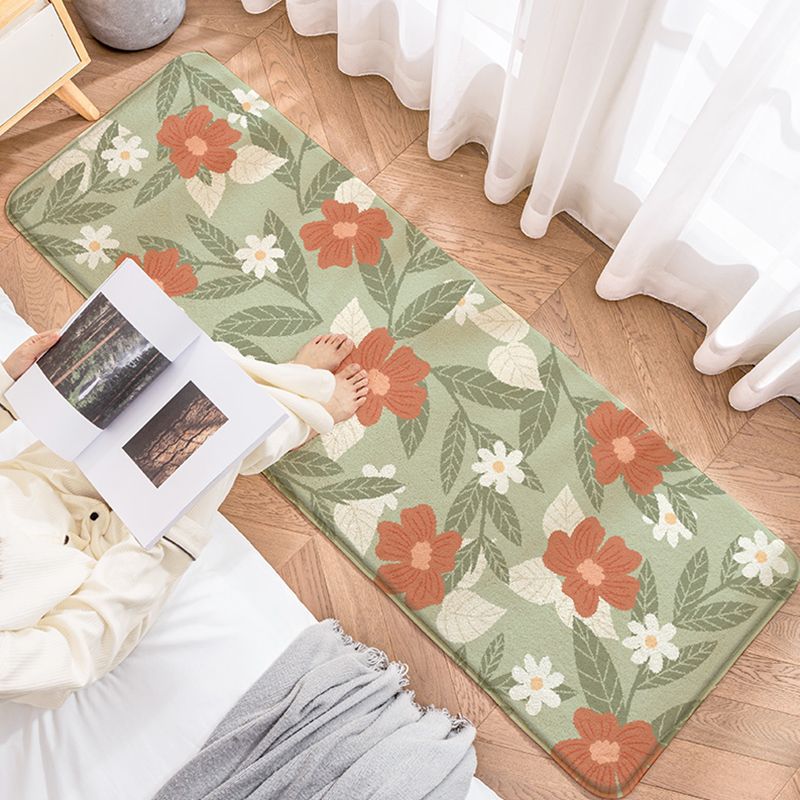 Groen Modern Rug Tapsel Blending Plant Tapijt Non-slip achterste Tapijt voor woonkamer