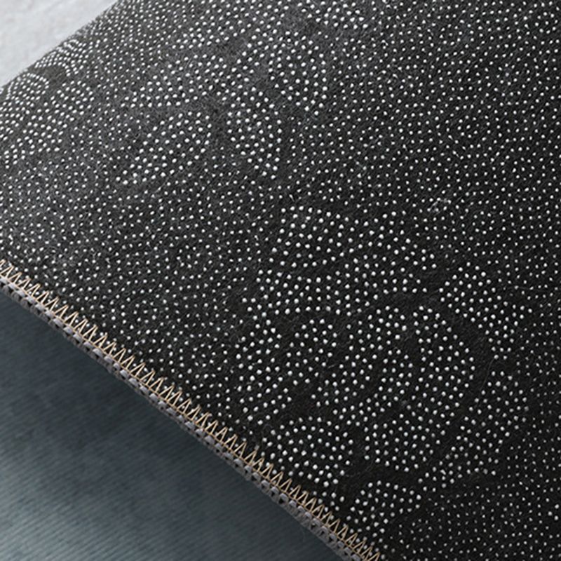 Dark Gray Modern Rug Polyester Graphic Rug Non-Slip Backing Rug for Sitting Room