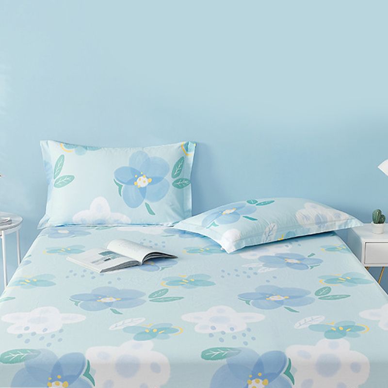 Trendy Fitted Sheet Floral Patterned Ultra-Soft Cotton Non-Pilling Fitted Sheet