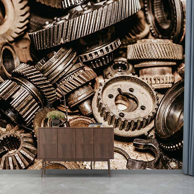 Modern Style Mural Wallpaper Gears Photography Indoor Wall Mural