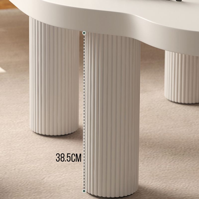 Modern Free Form 3/4 Legs Coffee Table White Wood Coffee Table Set
