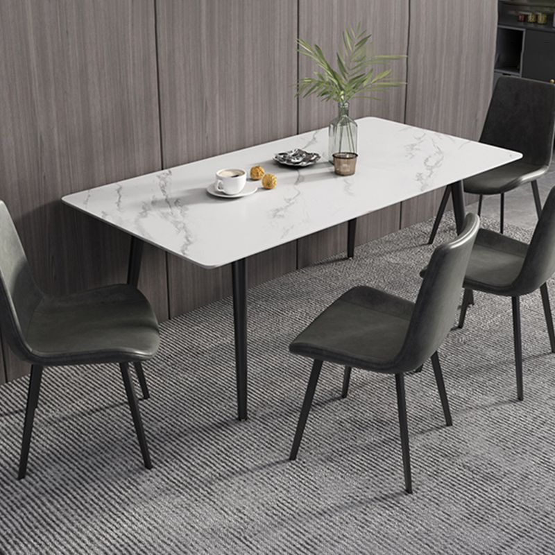 Modern Dinette Set with Solid Back Chairs 1/4/5/6/7 Pcs Stone Top Dining Table Set