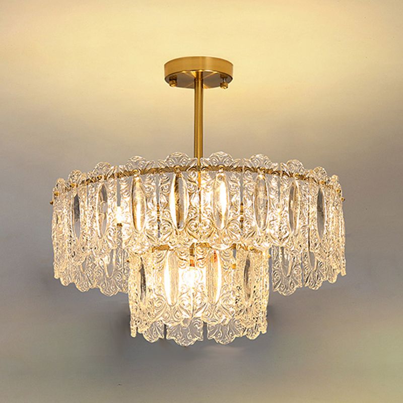 Modern Style Island Pendants Glass Pendant Lights in Gold for Living Room