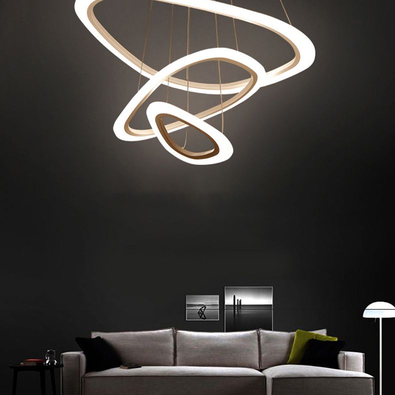 Lámpara de lámpara de nivel triangular blanco simplicidad acrílico LED LEULLACIÓN para comedor