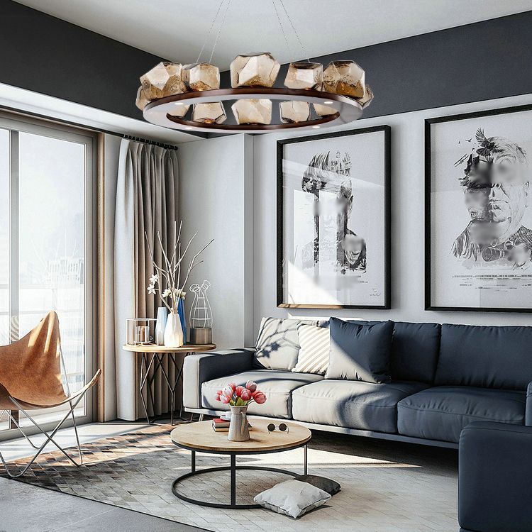 Modern Style Chandelier Irregular Glass Chandelier Lighting Fixtures for Living Room