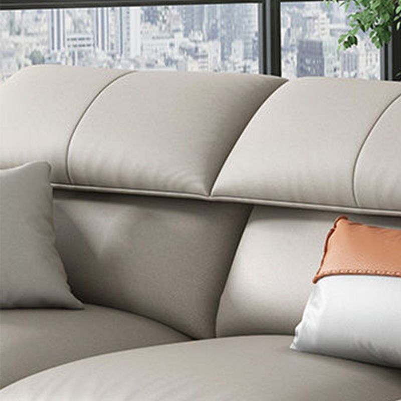 Contemporary Faux Leather Living Room Flared Arm Cushions Seating