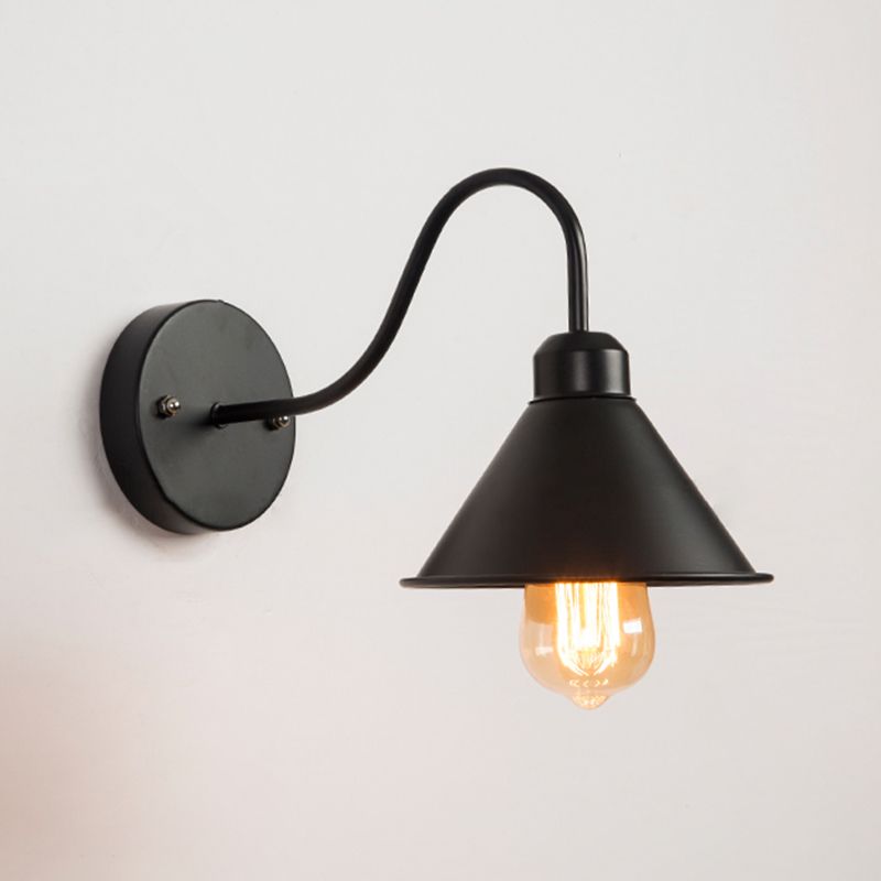Schwarzer Dom Schattenbad Leuchte Industriemetall 1-Licht-Wandmontageleuchte