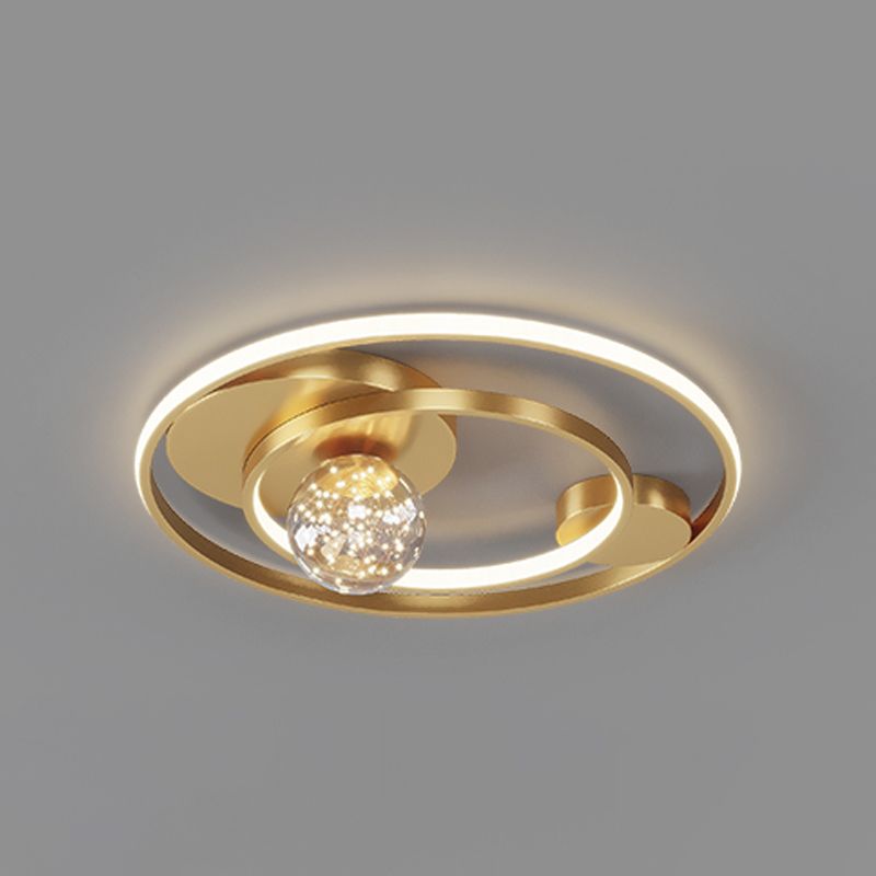 Round Shade 3-Lights Modern Style Flush Mount Ceiling Lighting Fixture for Living Room Bedroom