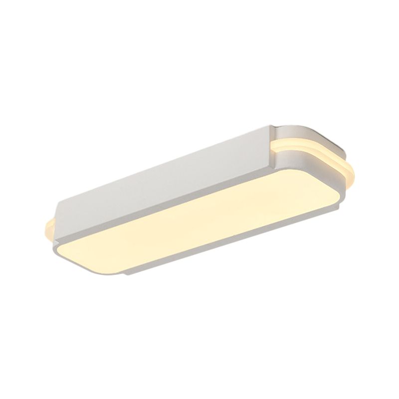 Rechteckige Metall-Einbauleuchte, minimalistische weiße LED-Einbauleuchte in weißem/warmem Licht, 19"/23"/31" L