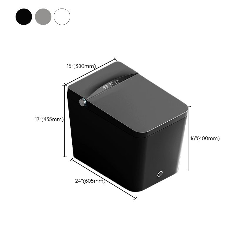 Modern Floor Mount Flush Toilet Heated Seat Included Toilet Bowl for Washroom