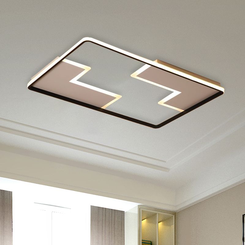 Acrylic Block Flush Ceiling Light Fixture Simplicity 19"/23"/27.5" Wide LED White/Black Flush Mount Lamp in Warm/White Light