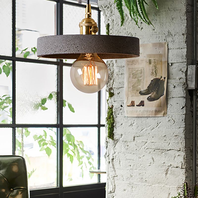 Lampe à suspension en forme de géométrique Nordique 1-Light Ciment Pendant Cternal Rotary Interrupteur