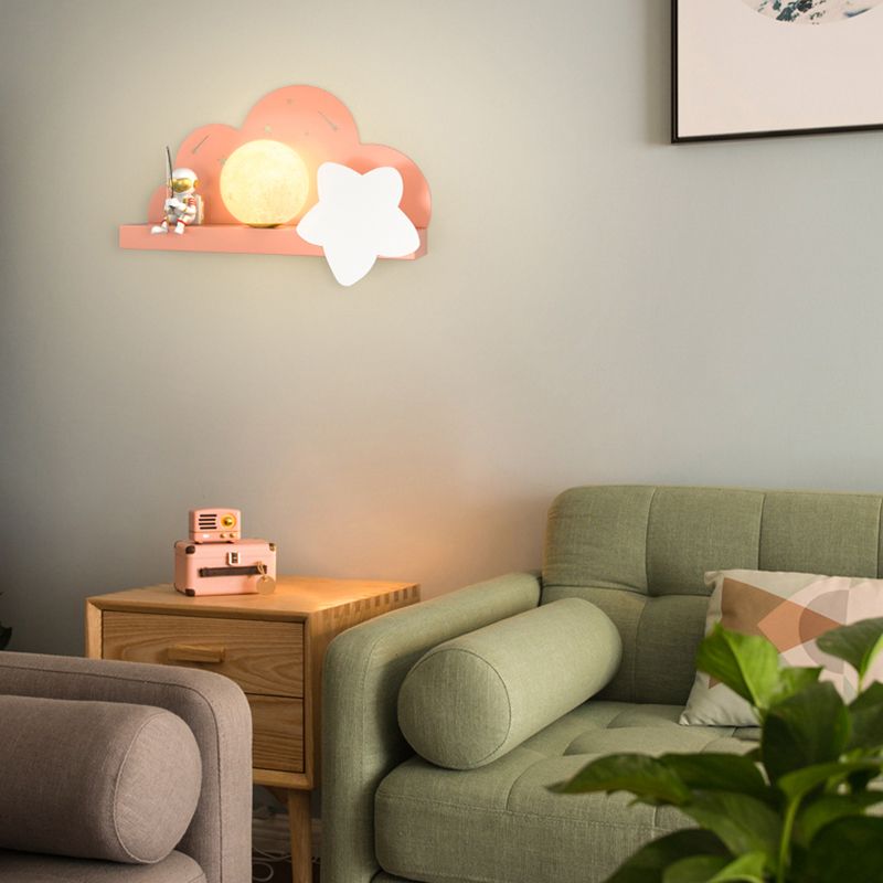 Modern Style Spherical Shape Wall Sconce Metal 1 Light Wall Lighting for Bedroom