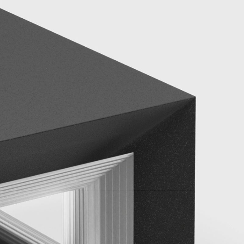 Square Contemporary Waterproof LED Pillar Light in Black for Courtyard