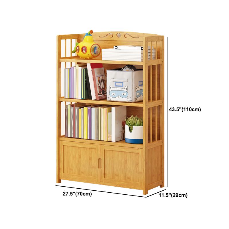 Modern Vertical Wood Book Shelf Brown Closed Back Shelf Bookcase for Study Room