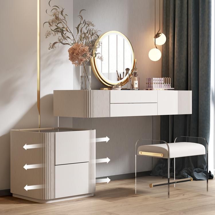 Contemporary Makeup Counter with Drawer, Wooden Vanity Dressing Table