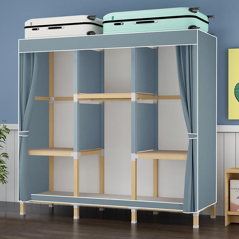 Contemporary Style Wardrobe Solid Wood 1-Door Wardrobe Closet for Home