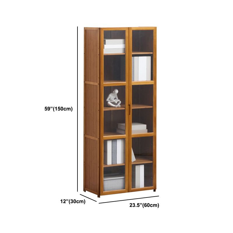 Brown Brown Shelf Bookcase Bedroom Closed Back Shelf with Cabinets