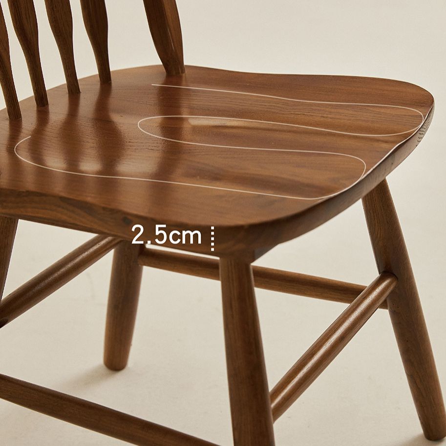 Traditional Style Dining Chair Solid Wood Windsor Back Side Chair for Home