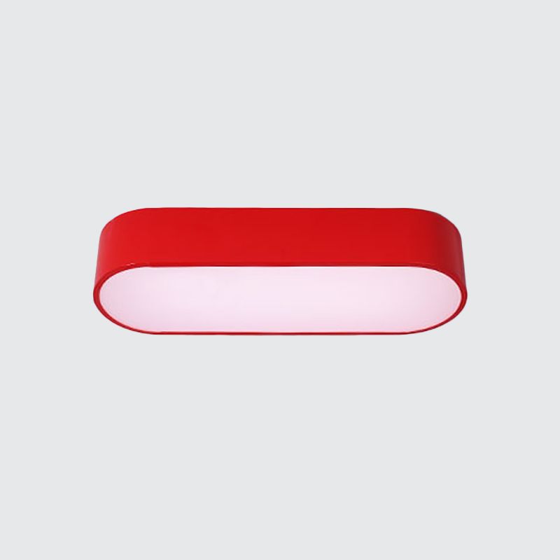 Luminaire encastré LED elliptique pour enfants, finition acrylique rouge/jaune/bleu proche du plafonnier
