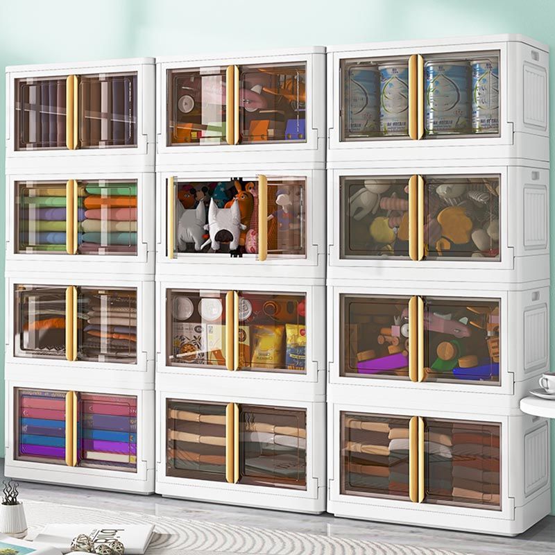 Contemporary Style Non-Hanging Armoire Plastic Bedroom Wardrobe Closet