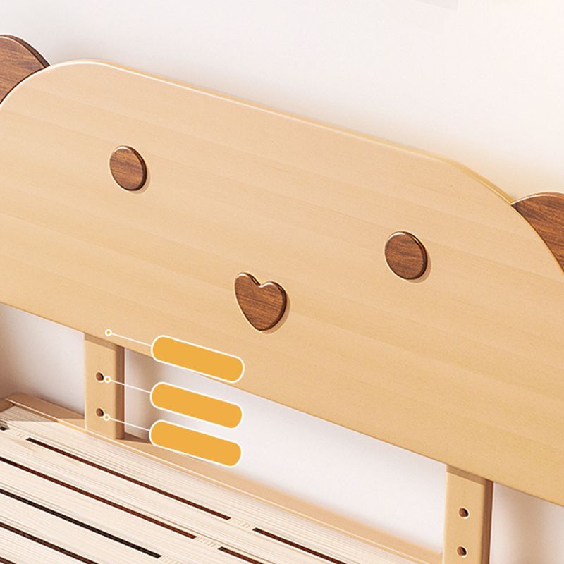 Modern Solid Wood Platform Bed Natural Bed Frame Animals Kids Bed