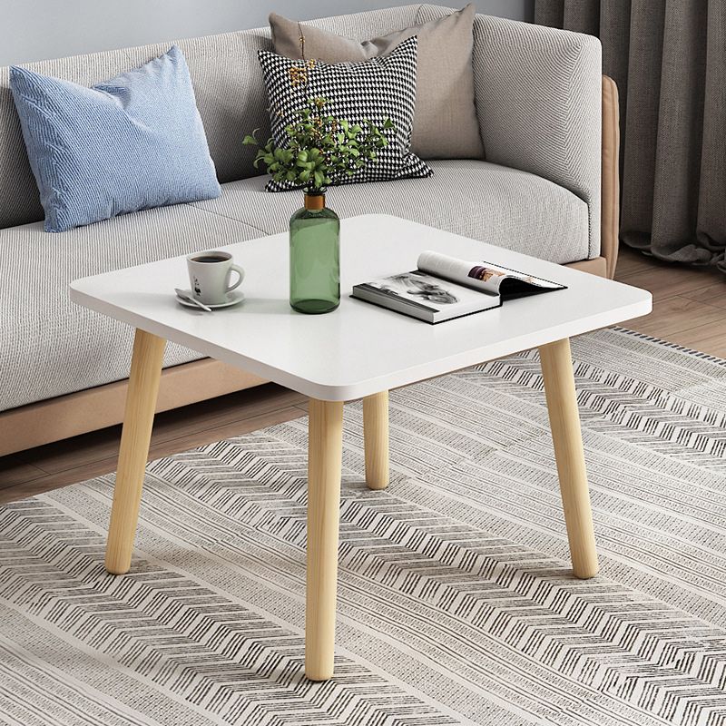 Contemporary Square End Table 4 Legs Solid Wood Side Table, 16.5" Tall
