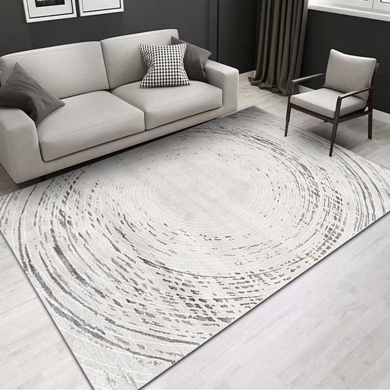 Beige Modern Carpet Polyester Line Carpet Non-Slip Backing Carpet for Drawing Room