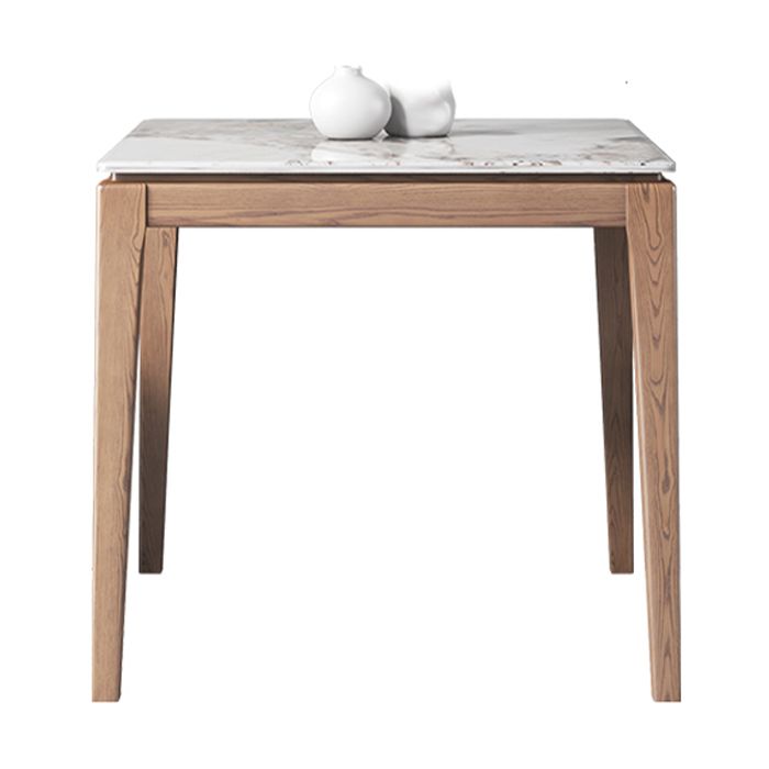 Industrial Style Square Dining Table Stone 4 Legs Dining Site Table for Dining Room