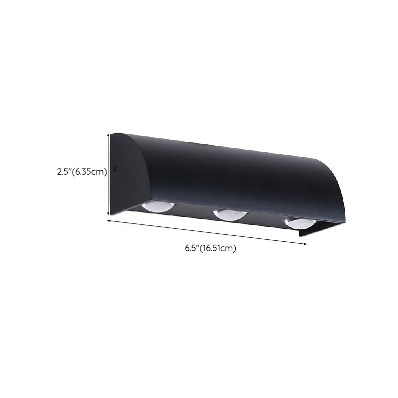 3 - Light LED Wall Flush Mount Light Fixture in Black Contemporary Metal Wall Light