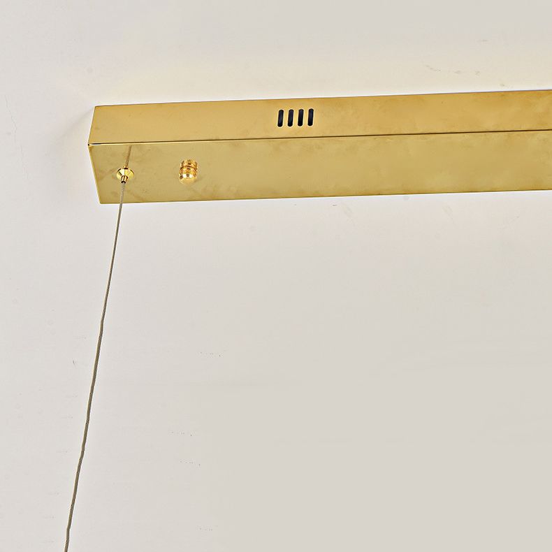 Metal Linear Shape Chandelier Light Modern Style 2 Lights Chandelier Light Fixture in Gold