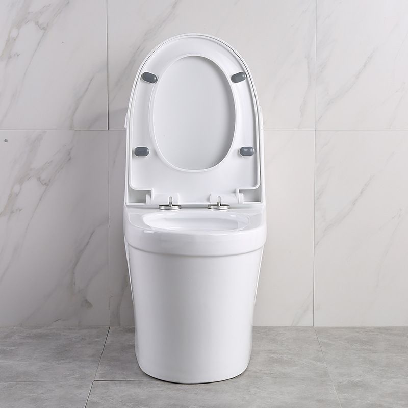 White Modern Flush Toilet Ceramic Elong One-Piece Toilet with Slow Close Seat