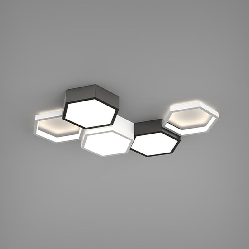 Soporte empotrado LED geométrico acrílico en luz de techo de aluminio esmerilado de estilo creativo moderno