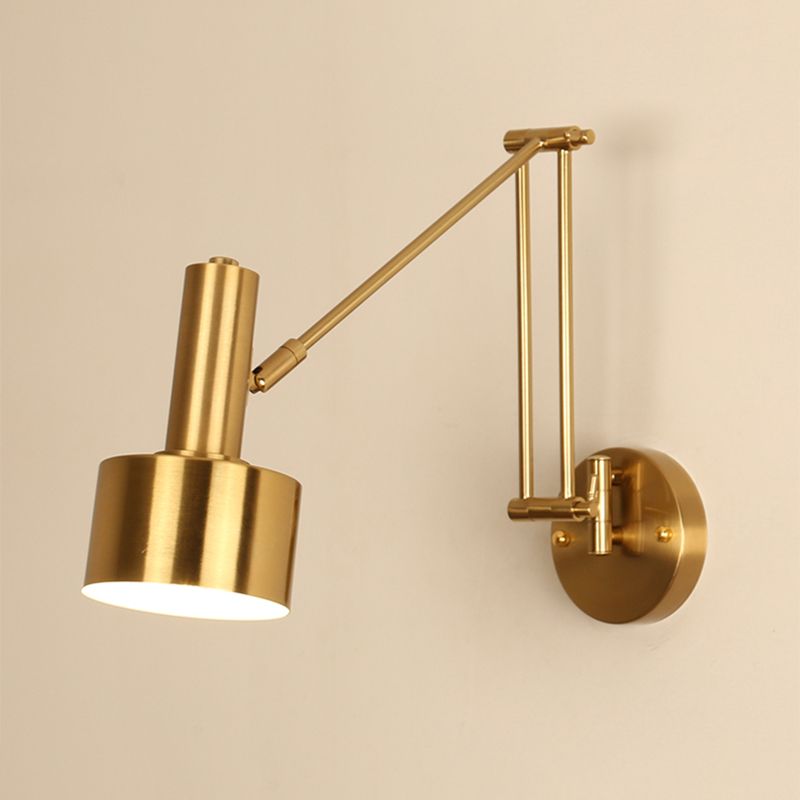 Metal Geometric Swing Arm Wall Lighting Modern 1-Light Wall Mounted Light Fixture