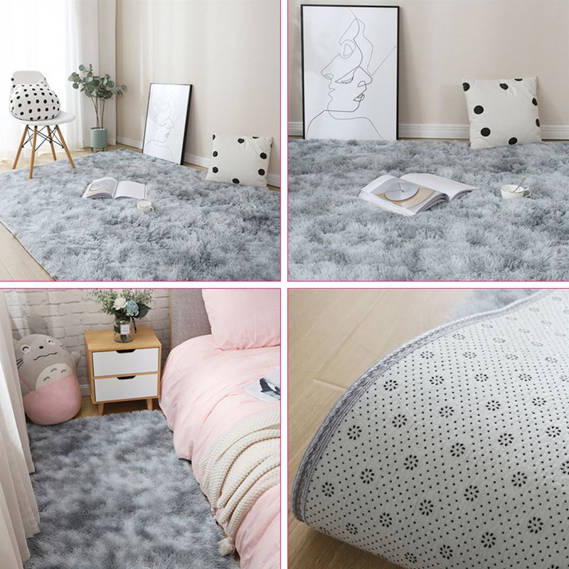 Scandinavian Home Rug Multicolor Plain Rug Synthetic Wool Stain Resistant Anti-Slip Washable Rug