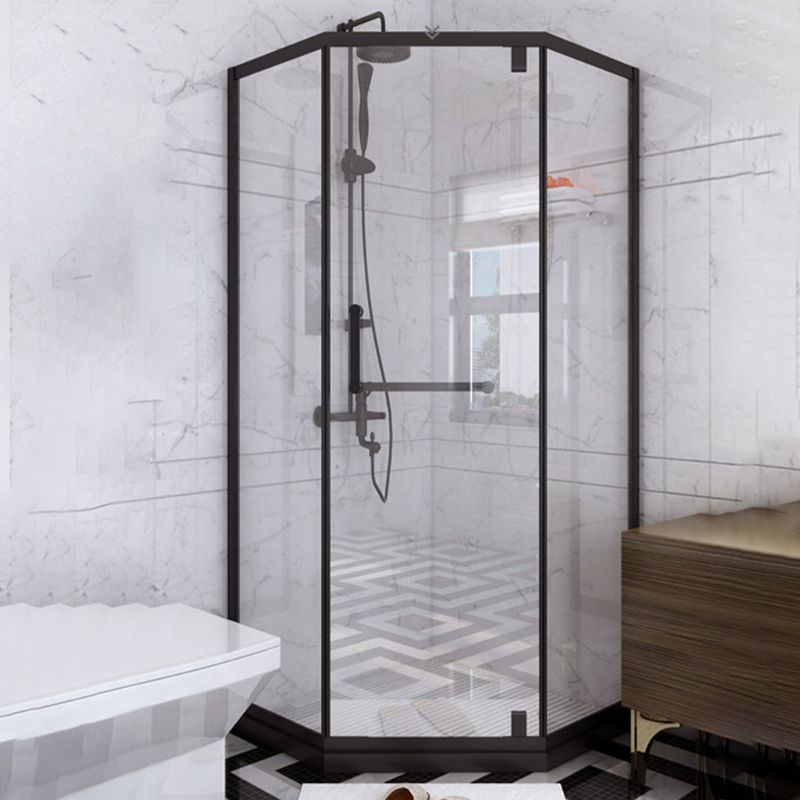 Black Semi Frameless Pivot Shower Door Tempered Glass Shower Door