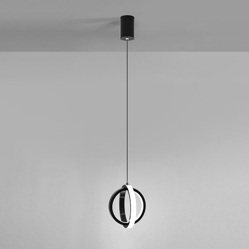 Aluminium LED Hanging Light in Modern Minimalist Style Silicone Globe Pendante Light for Bedroom