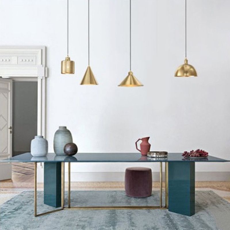 Anhänger Beleuchtungskörper Moderne 1-Licht-Gold-Federlampe mit Metallschatten