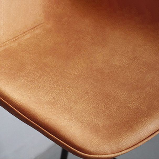 Contemporary Faux Leather Bar Stool Armless Backrest Bar Stool